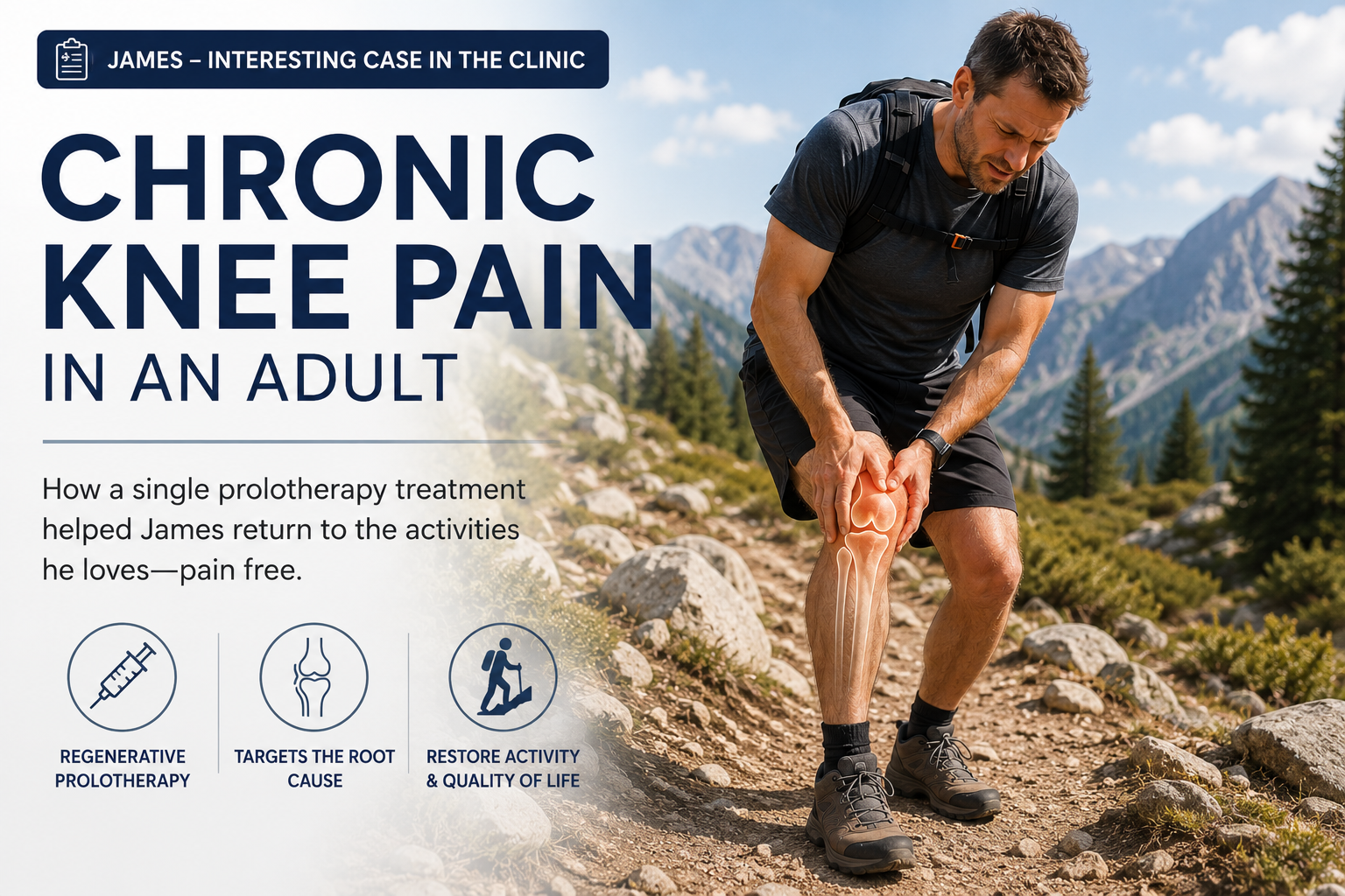 Discover how prolotherapy for chronic knee pain may support healing, reduce knee pain, restore function, and help active adults get back to doing what they love.